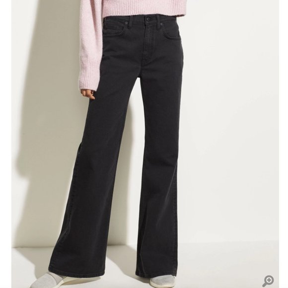 Vince Black Wide Leg Flare Jeans High 